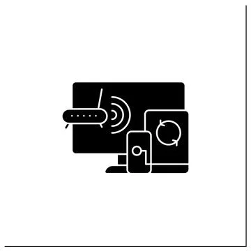 Multiplayer glyph icon 스톡 일러스트