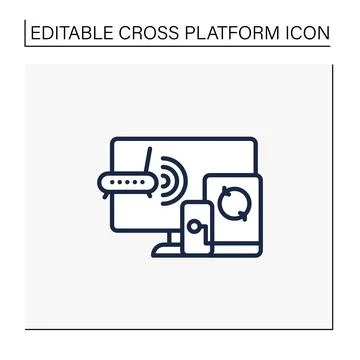 Multiplayer line icon Stock Illustration