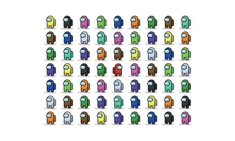 Multiplayer online game characters Among Us, vector illustration editorial Stock Illustration