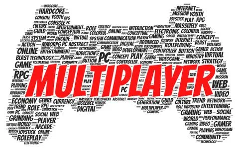 Multiplayer word cloud shape Stock Illustration