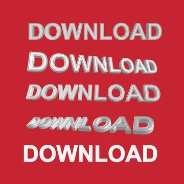 Multiple 3D download text 스톡 일러스트
