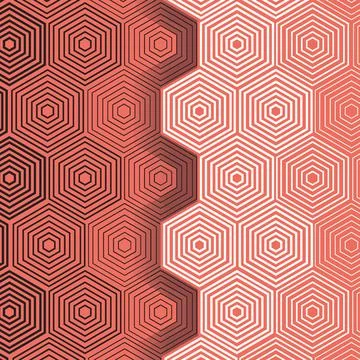 Multiple 3d hexagonal geometrical shape design on orange background vector Stockillustratie