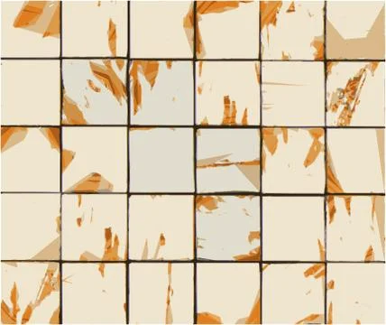 Multiple abstract combined orange beige tile backdrop Stock Illustration