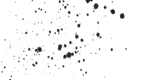 Multiple abstract dots of ink appearing on white background Stock Footage 104091292
