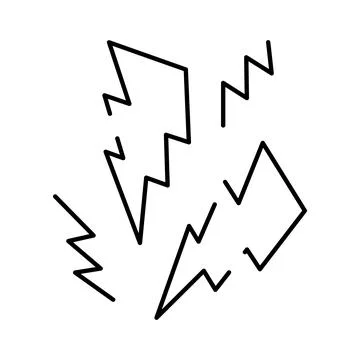 Multiple abstract lightning bolts flash energy power Stock Illustration