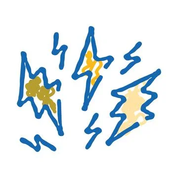 Multiple abstract lightning bolts symbolizing energy power Illustrazione stock