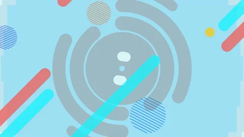 Multiple abstract shapes moving against blue background Vidéo 141057964