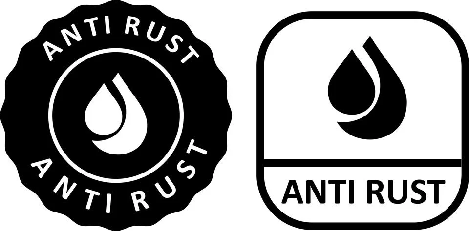 Multiple Anti Rust Icons for Quality and Packaging Assurance Stock Illustration