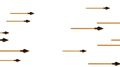 Multiple Arrows Flying Horizontally in Scattered Pattern Background Stock Footage 340297083