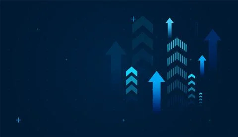 Multiple arrows pointing upward indicate rising metrics, productivity, or m.. Stock Illustration