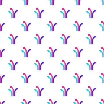 Multiple arrows showing choices and different directions seamless pattern Stock Illustration