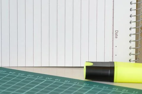 Multiple Assorted Collection Office Stationery Photo With Pens Pencils Notepads Stock Photos