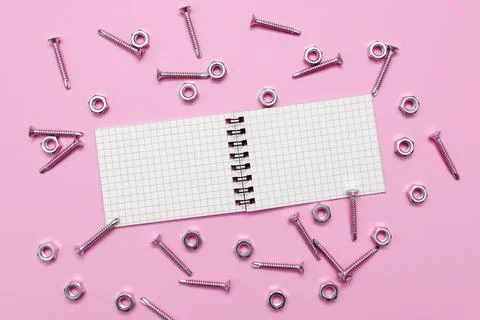 Multiple Assorted Collection Office Stationery Photo With Pens Pencils Notepads Foto stock