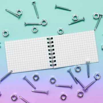 Multiple Assorted Collection Office Stationery Photo With Pens Pencils Notepads Foto stock