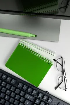 Multiple Assorted Collection Office Stationery Photo With Pens Pencils Notepads Stock Photos