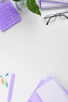 Multiple Assorted Collection Office Stationery Photo With Pens Pencils Notepads Stock Photos