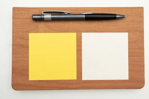 Multiple Assorted Collection Office Stationery Photo With Pens Pencils Note.. Stock Photos