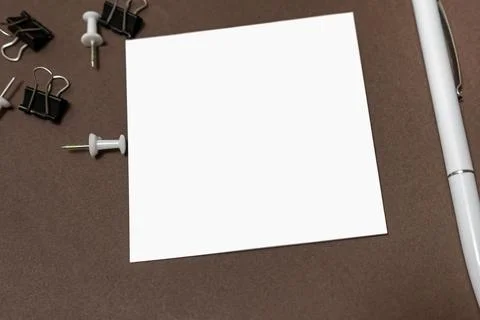 Multiple Assorted Collection Office Stationery Photo With Pens Pencils Note.. Stock Photos