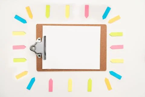Multiple Assorted Collection Office Stationery Photo With Pens Pencils Note.. Stock Photos