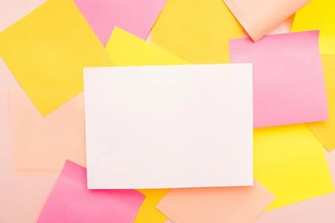 Multiple Assorted Collection Office Stationery Photo With Pens Pencils Note.. Stock Photos