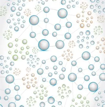 Multiple atoms connection illustration Stock Illustration