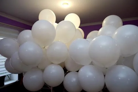 Multiple balloons in gradient colorspace.Color white Stock Photos