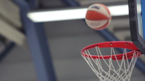 Multiple Basketballs being thrown to the basket Stock Footage 41574511