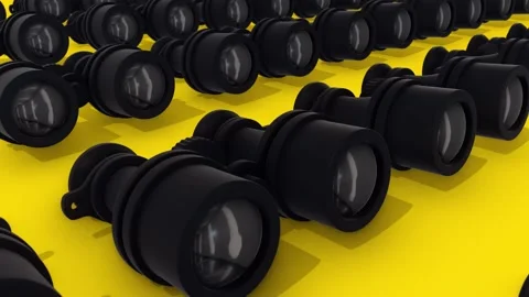 Multiple Binoculars in a row 4k Stock Footage 148510098