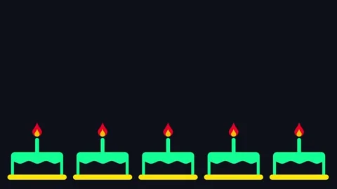 Multiple Birthday Cakes Row Icon Stock Footage 335592185