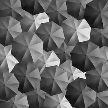 Multiple black and white umbrellas forming a beautiful texture background Stock-Illustration