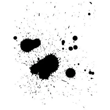 Multiple black ink drops and splashes, vector illustration clip art Stock Illustration