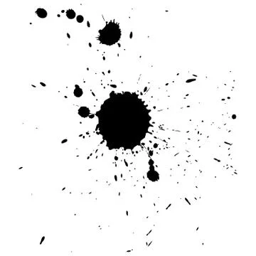 Multiple black ink drops and splashes, vector illustration clip art 스톡 일러스트