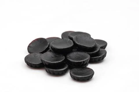 Multiple Black Licorice Drops Stock Photos