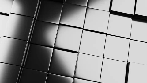 Multiple Black Metallic Cubes Moving Up and Down in 3D Animation Stock Footage 309202737