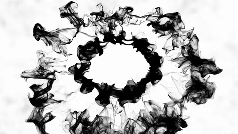 Multiple black pulsating shockwave particle explosions alpha Stock Footage 127660667