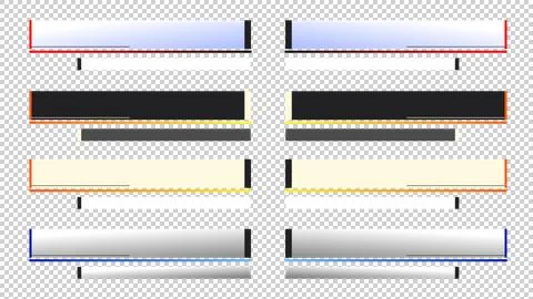 Multiple Blank Lower Thirds 4 on Transparent Background Illustrazione stock