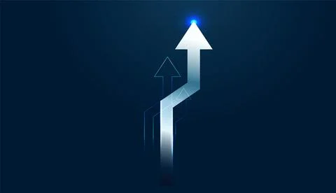 Multiple blue arrows point Grow up, serving as a perfect metaphor for Digit.. 스톡 일러스트