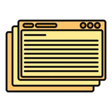 Multiple browser windows displaying web pages icon Illustrazione stock