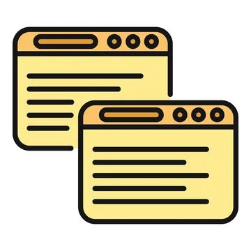 Multiple browser windows displaying website content icon Stockillustratie
