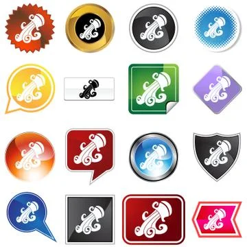 Multiple buttons - aquarius Stock Illustration