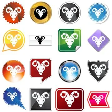 Multiple buttons - aries Illustrazione stock