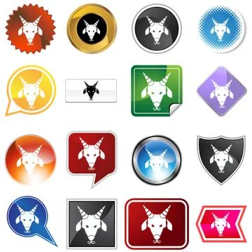 Multiple buttons - capricorn Illustrazione stock