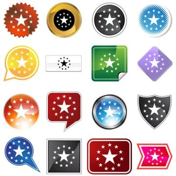 Multiple buttons - stars Stock Illustration