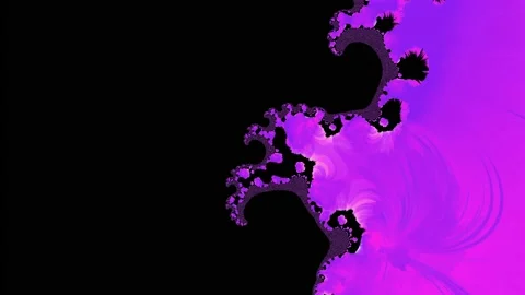 Multiple camera movements in a fuchsia pink fractal on a black background Stock Footage 125803724