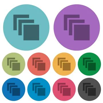 Multiple canvases color darker flat icons Stock Illustration