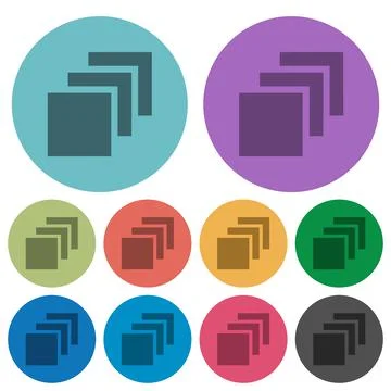 Multiple canvases color darker flat icons Stockillustratie