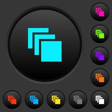 Multiple canvases dark push buttons with color icons Stock Illustration