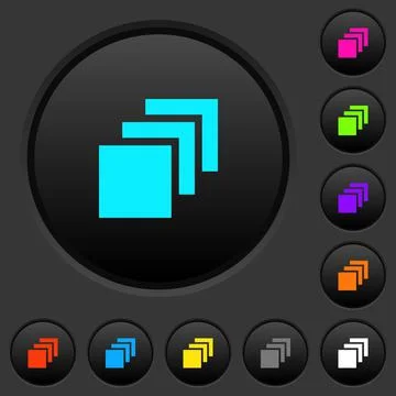 Multiple canvases dark push buttons with color icons 库存插图