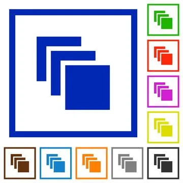 Multiple canvases flat framed icons 库存插图