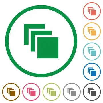 Multiple canvases flat icons with outlines Stockillustratie